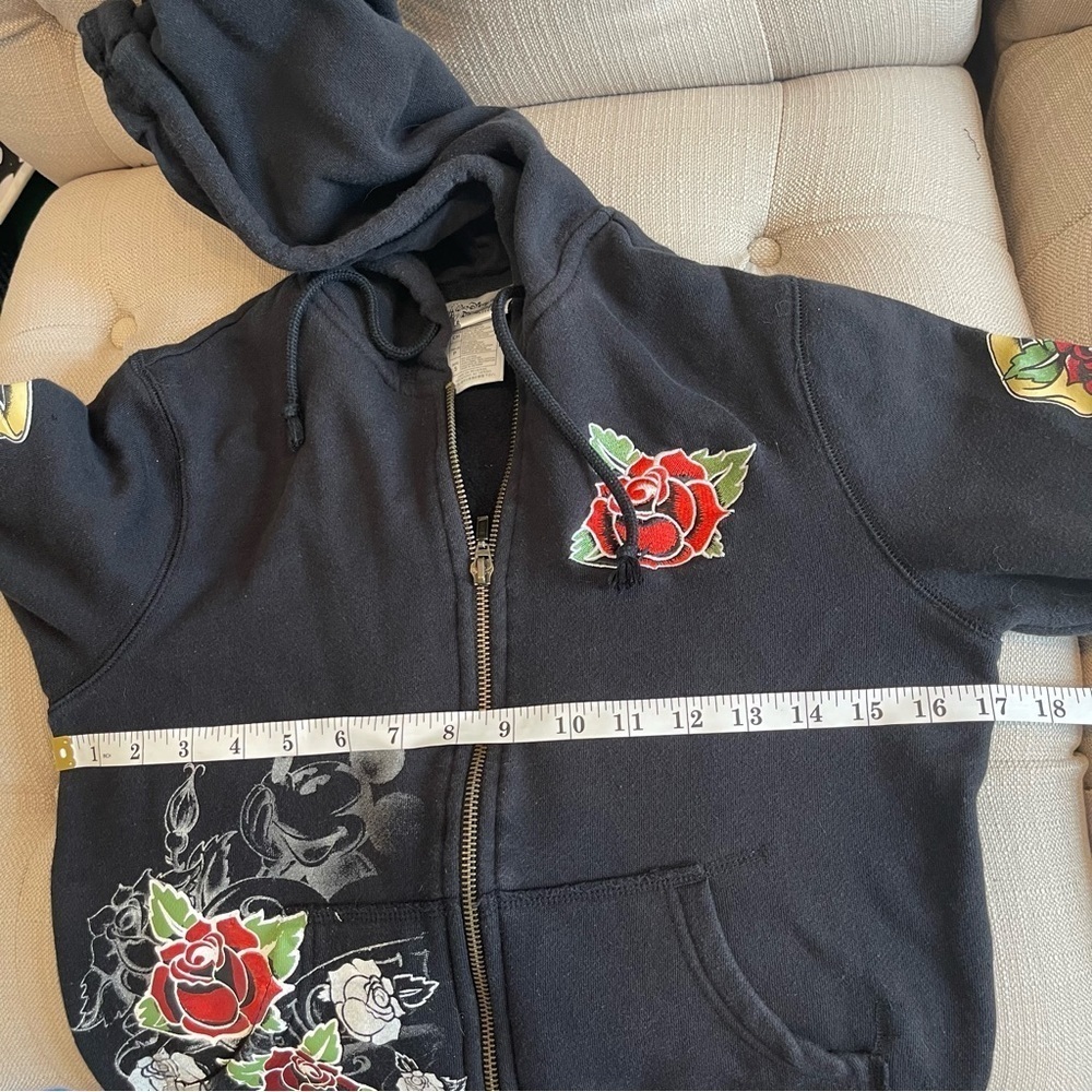 U:  Disney Parks Cropped Hoodie Women's S Full Zip Cotton Blend Graphic Print - Picture 9 of 11